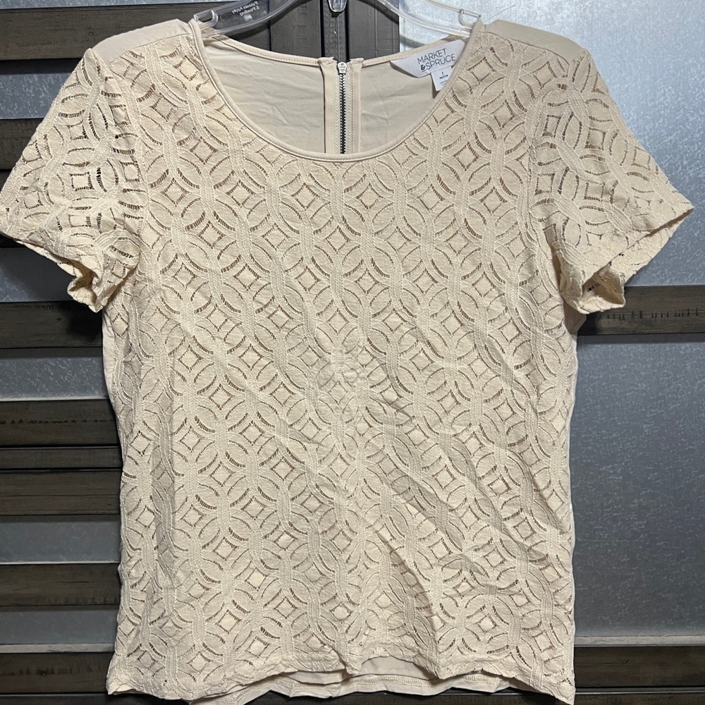 Beige Lace Blouse
